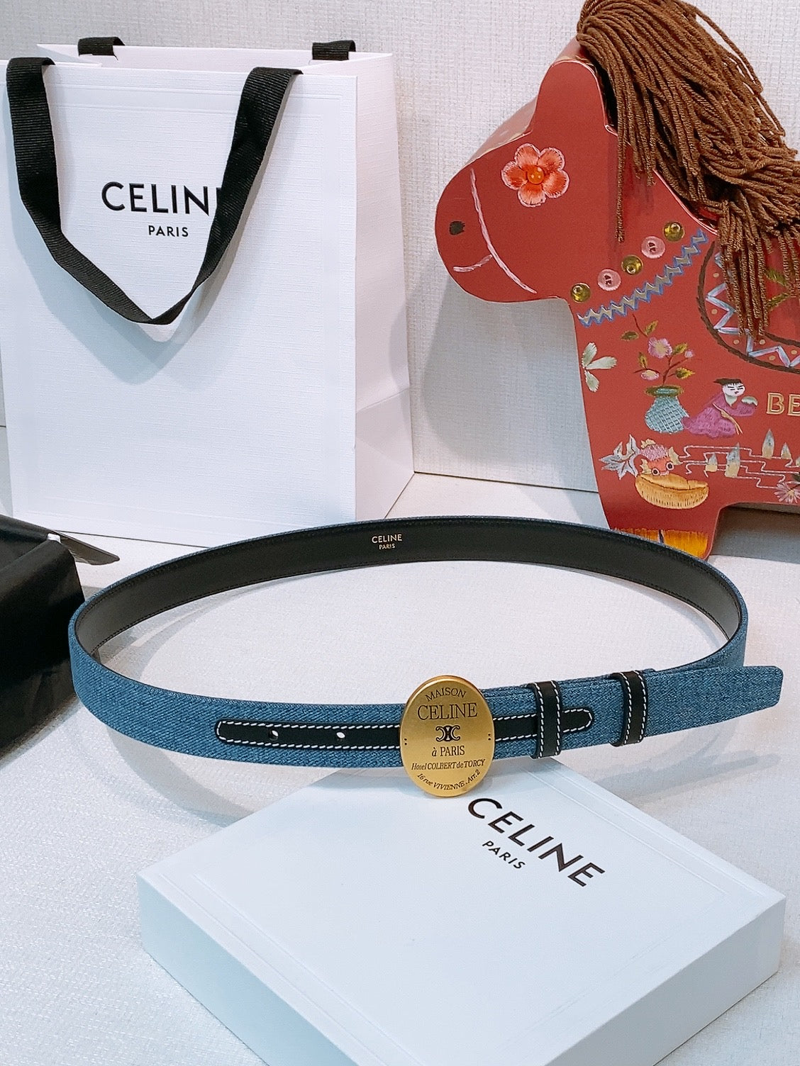 Celine 4.5cm Belt Buckle 2.5cm Width Leather 2
