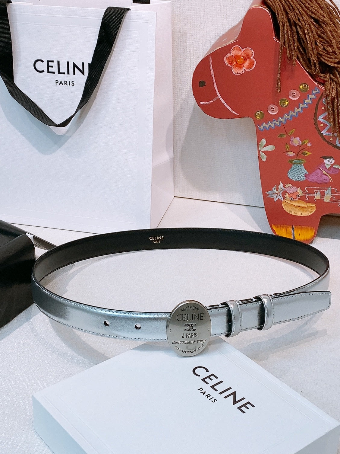 Celine 4.5cm Belt Buckle 2.5cm Width Leather 2