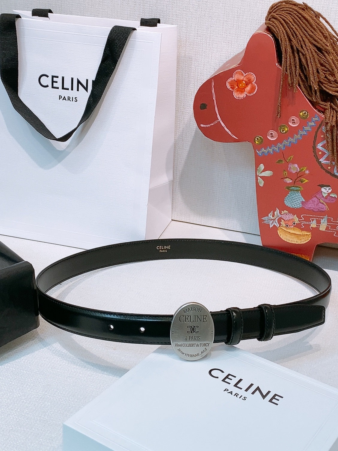 Celine 4.5cm Belt Buckle 2.5cm Width Leather 2
