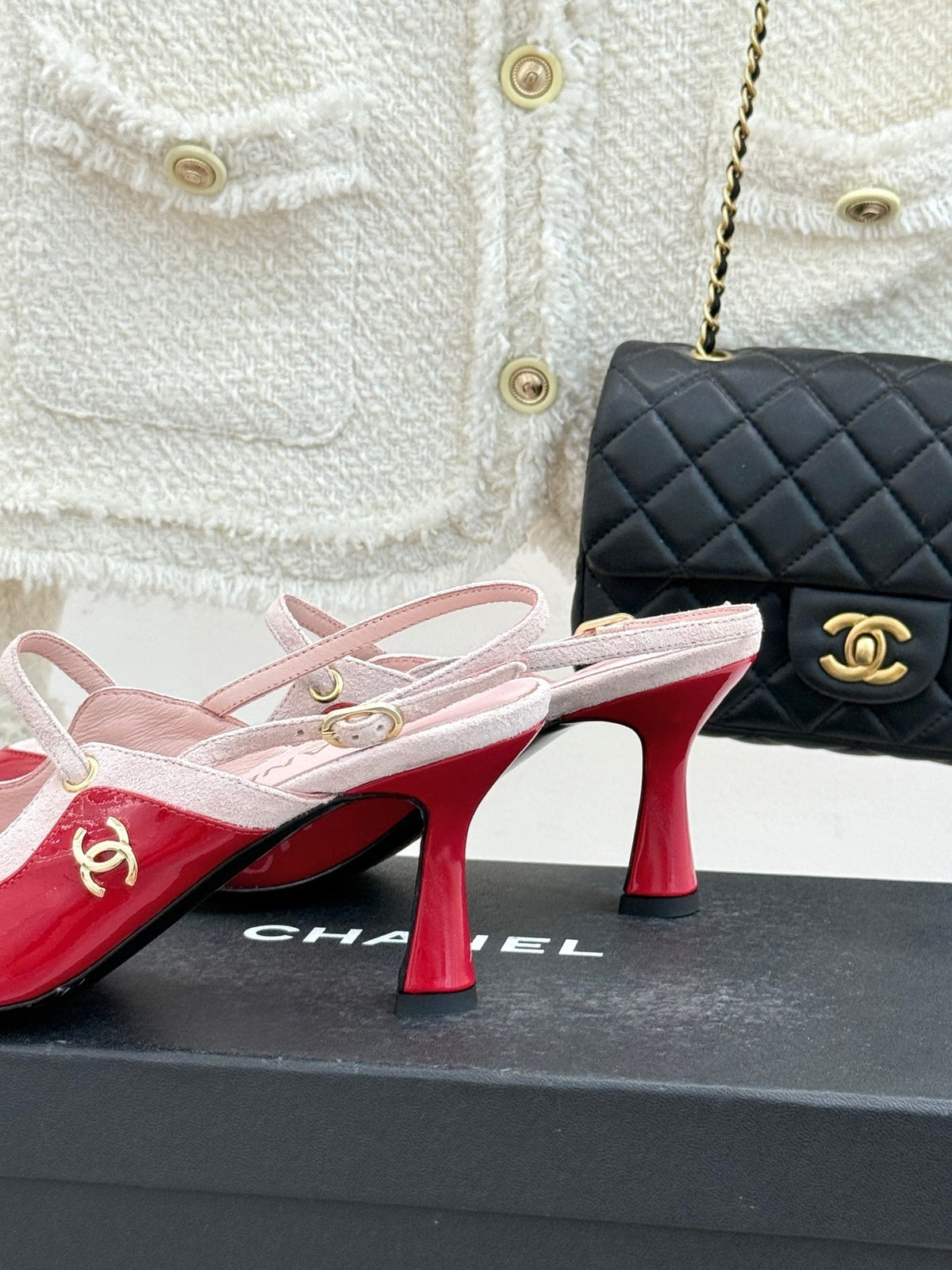 Chanel 2026 Two-Tone Slingback 70mm Suede Leather 671567