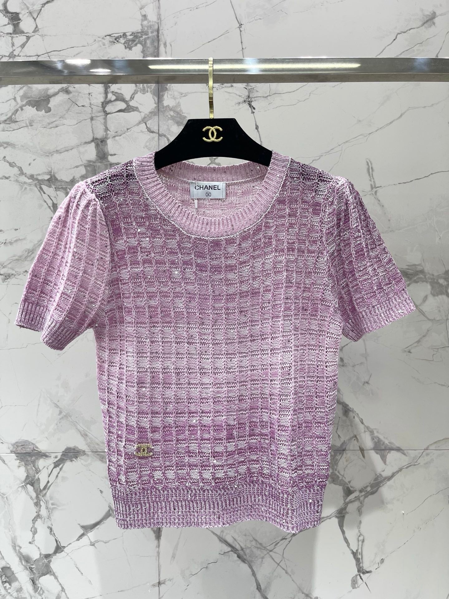 Chanel 2026 Gradient Knit Short-Sleeve Wool 166862