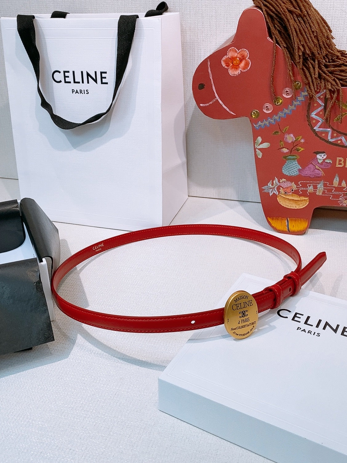Celine 4.5cm Belt Buckle 1.3cm Width Leather