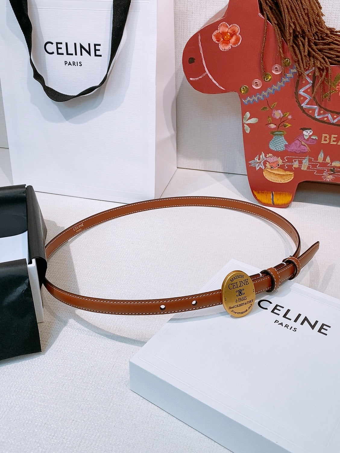 Celine 4.5cm Belt Buckle 1.3cm Width Leather
