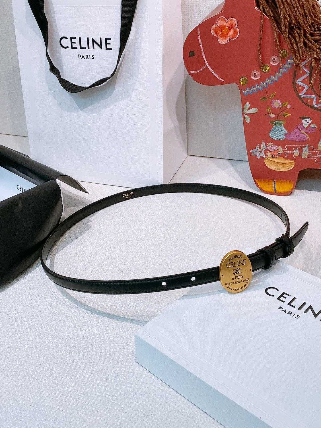 Celine 4.5cm Belt Buckle 1.3cm Width Leather