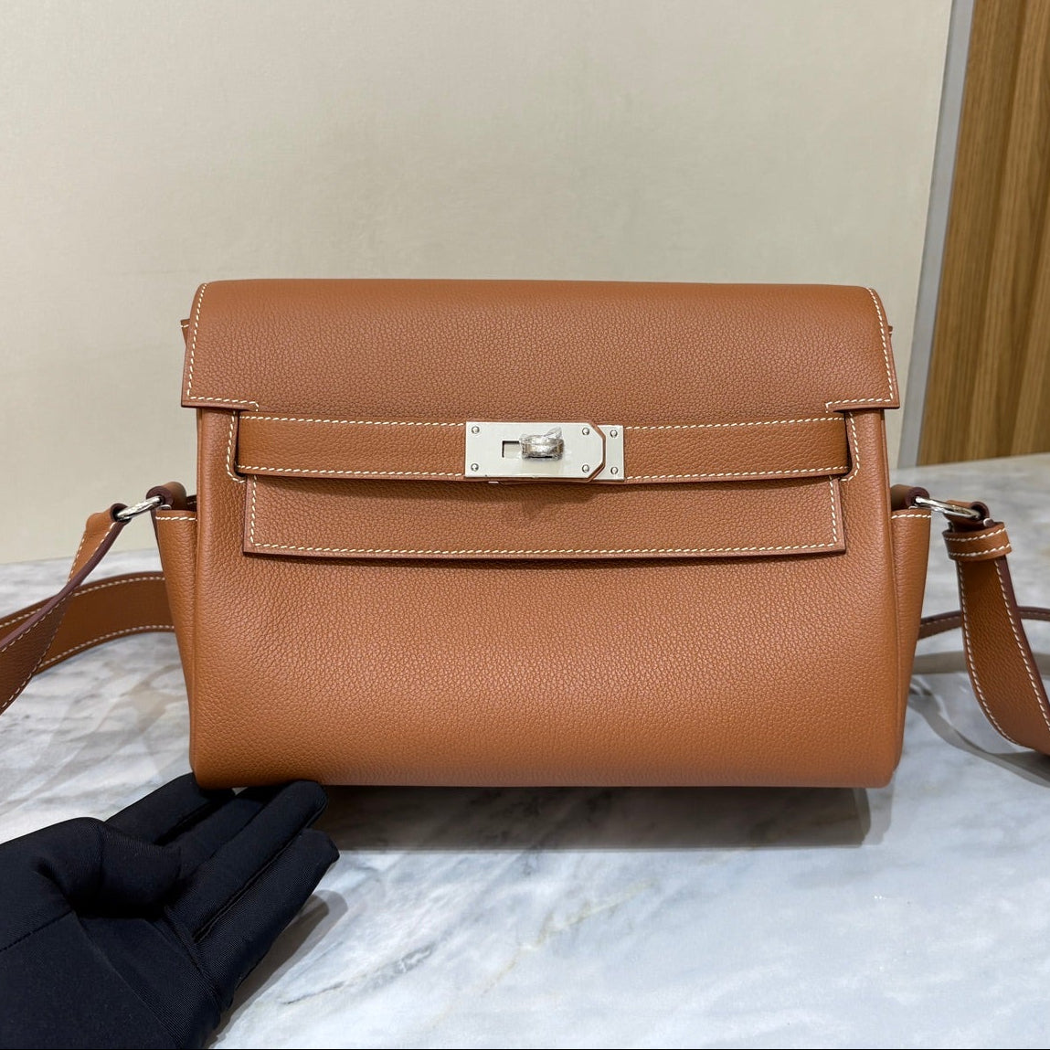 High-end Hermes 2026 Kelly Messenger 25cm Bag Evercolor Leather