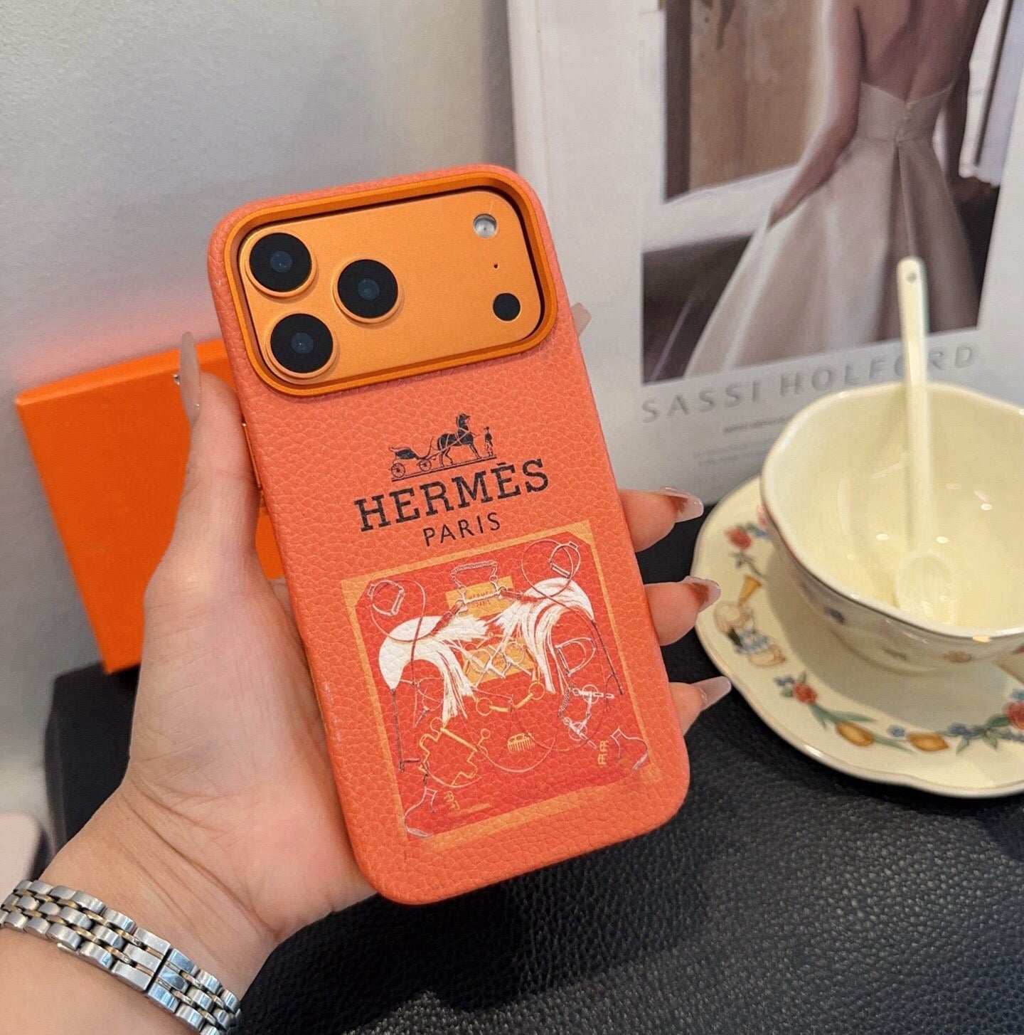 Hermes "HERMÈS PARIS" logo Phone Case 398662