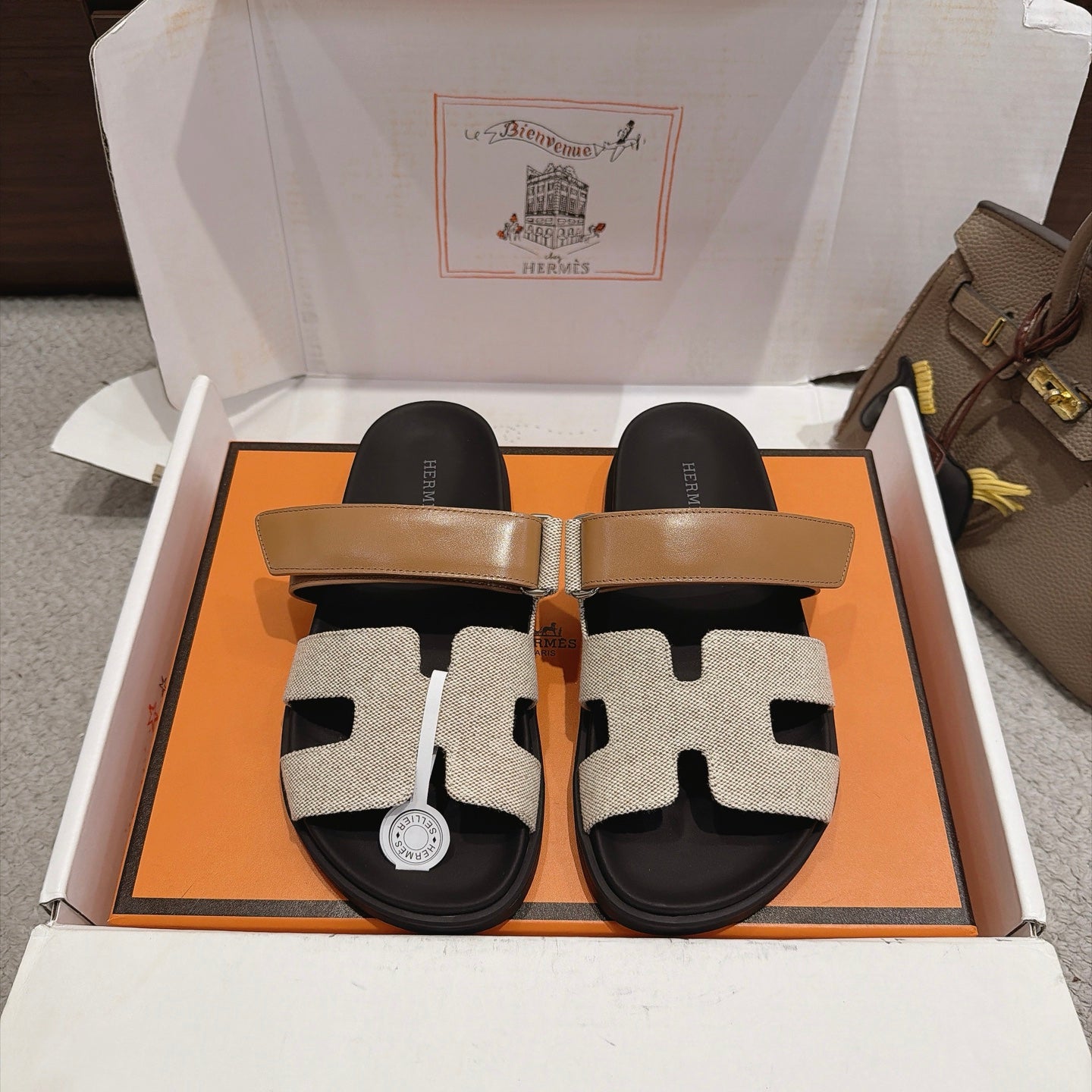 Hermes 2026 Chypre Sandal Canvas Leather 960074