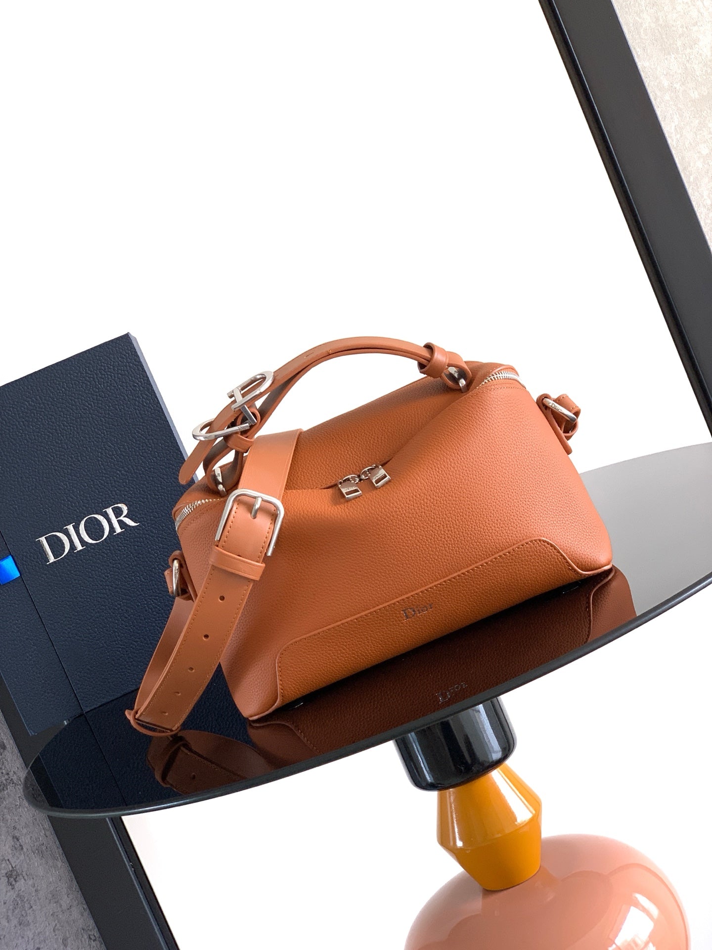 Dior 2026 Archie Zipped Bag with Strap 28cm Grained Calfskin 386302