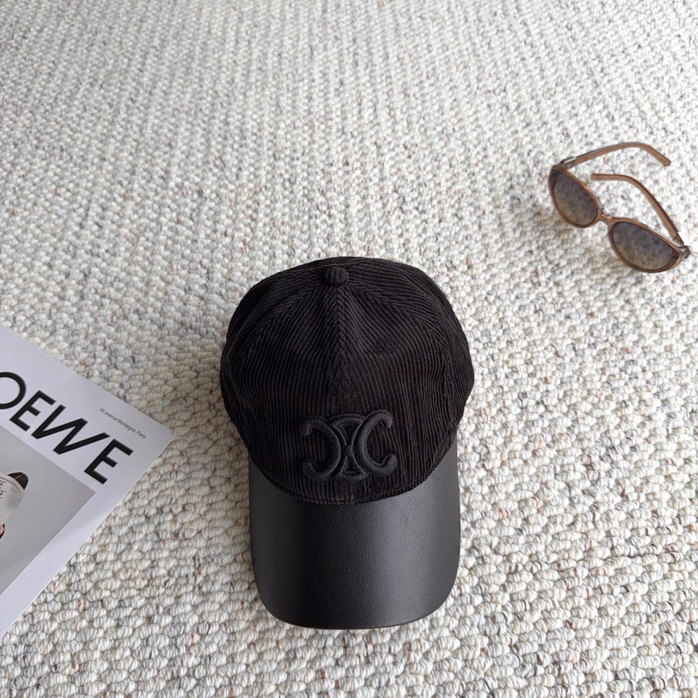 Celine Triomphe Baseball Cap Velvet