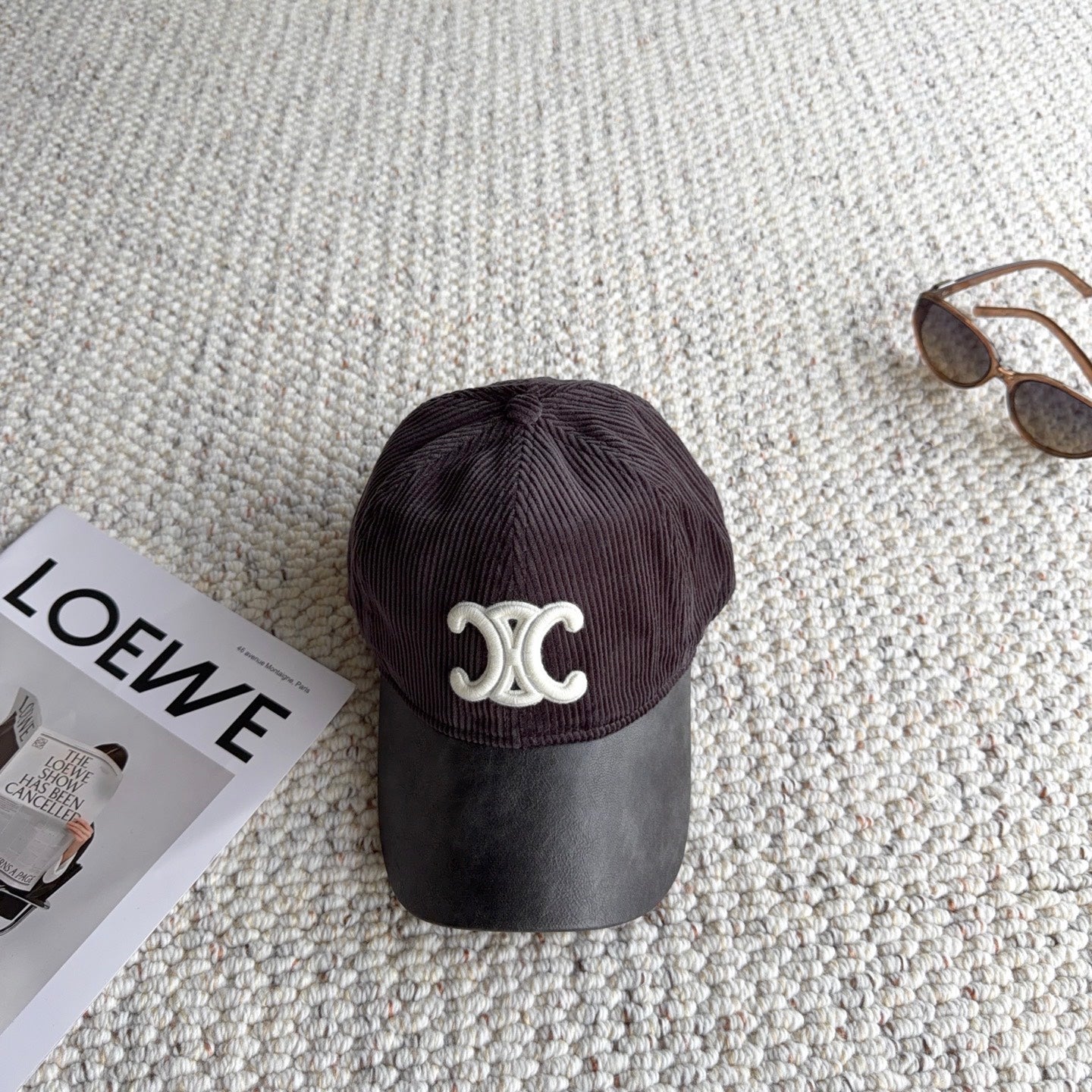 Celine Triomphe Baseball Cap Velvet