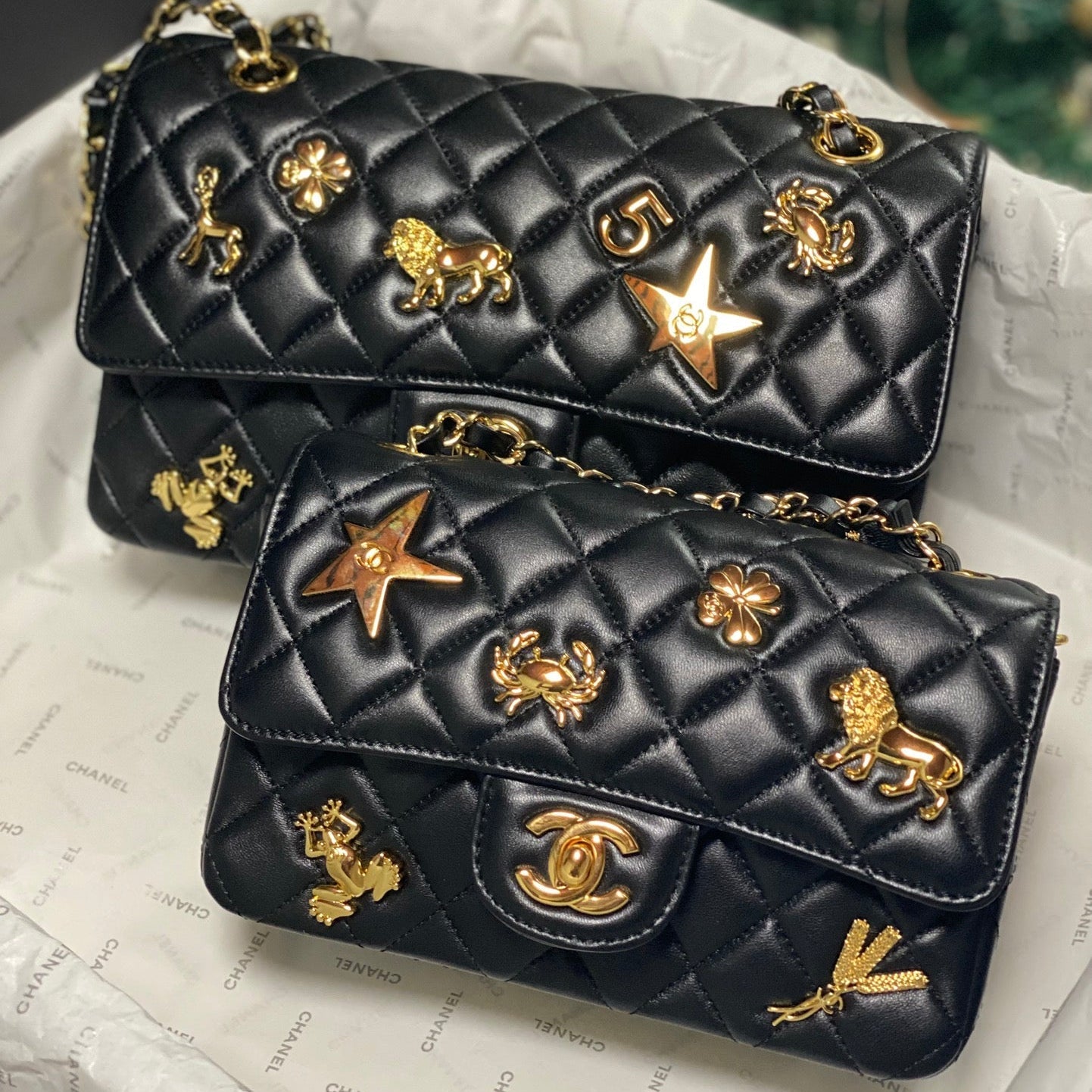 Chanel 2026 Animal Gold Charm Flap Bag Lambskin