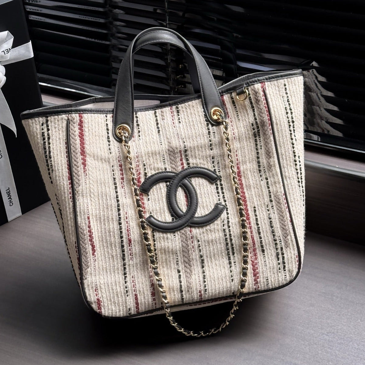 Chanel 2026 Small Shopping Tote Bag Canvas Fabric