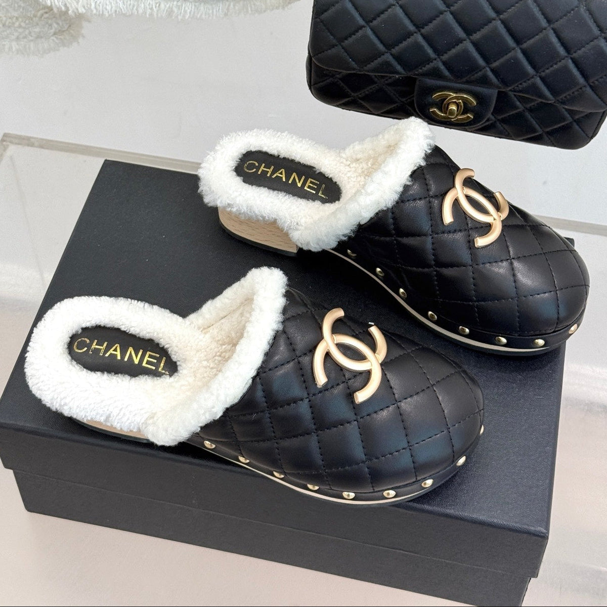Chanel 2026 Quilted Mule Leather Wool 188603