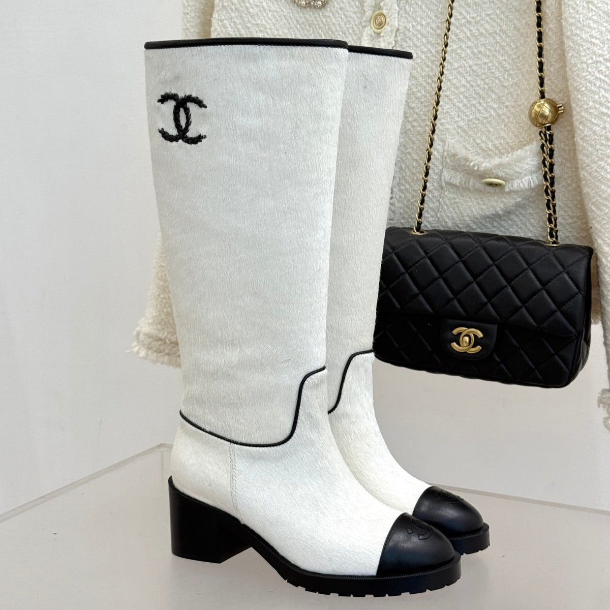 Chanel 2026 Square Heel Boots Pony Hair 188340