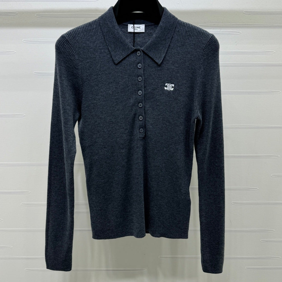 Celine 2026 Long-Sleeve Polo Shirt Wool 430298