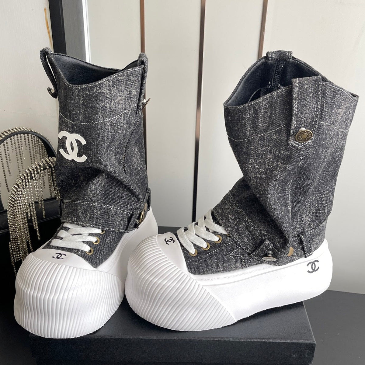 Chanel 2026 Chunky Ankle Boots Denim 176744