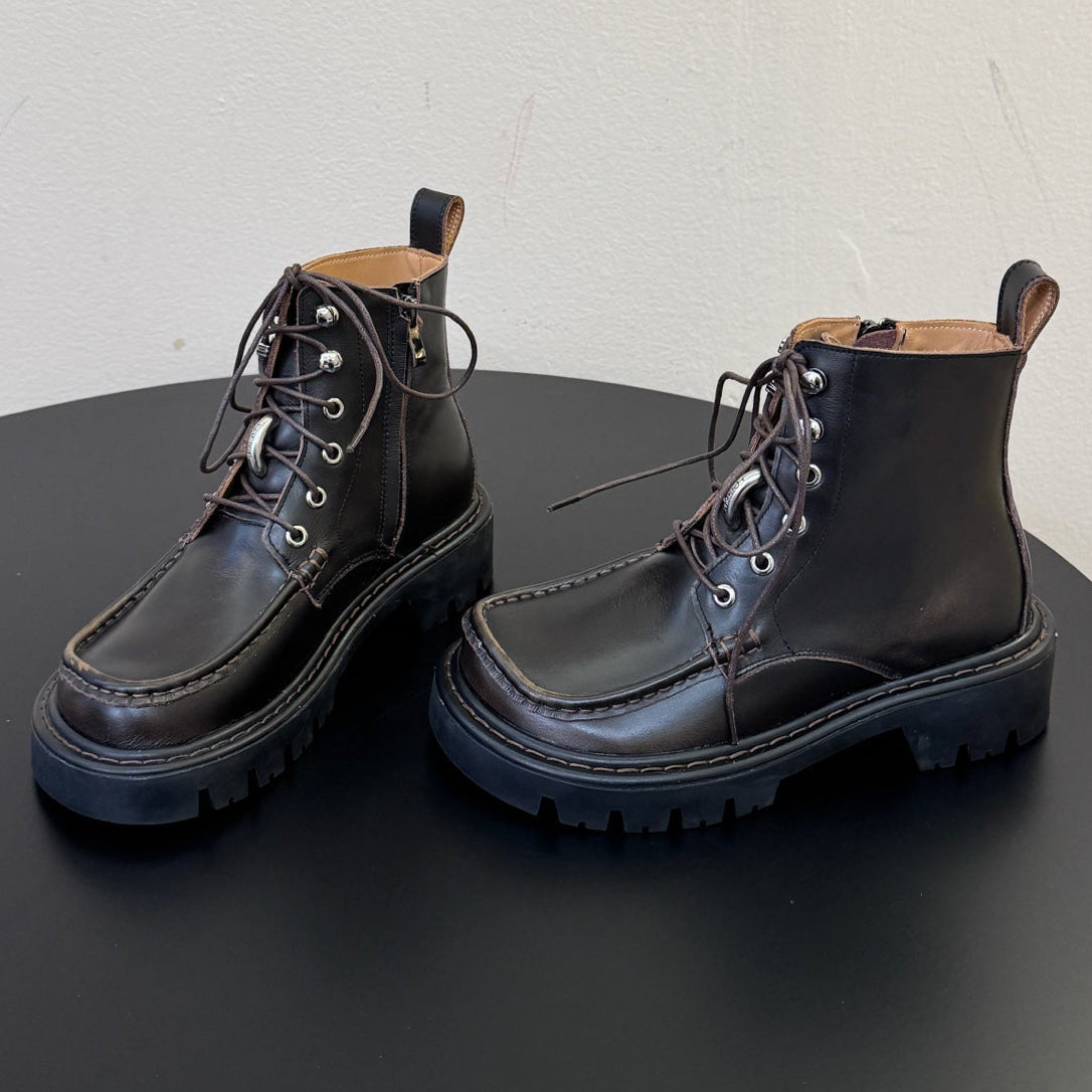Loewe 2026 Combat Ankle Boots Suede Leather 166750