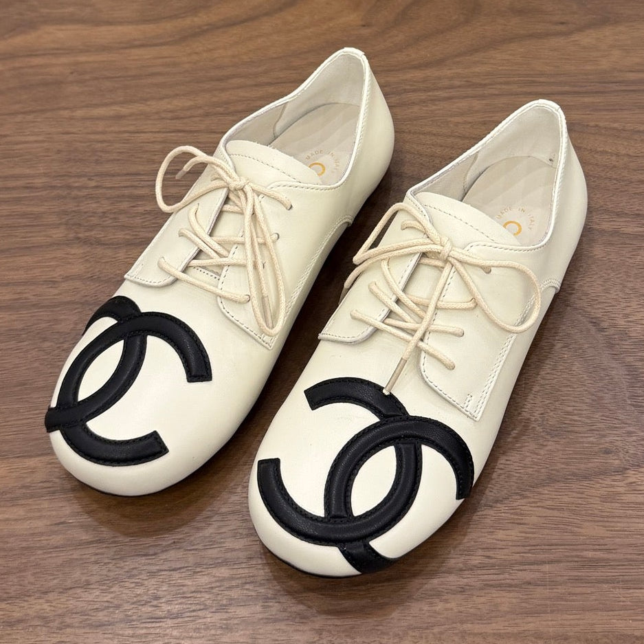 Chanel 2026 Cambon Lace Up Loafers Suede Leather 173172