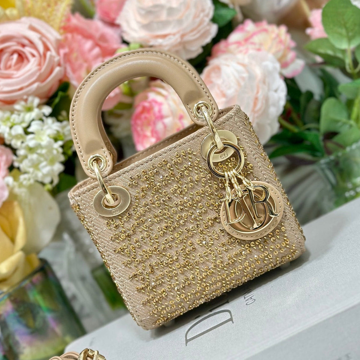 Dior 2026 Lady Dior Bag With Chain 12cm Canvas Leather 406831