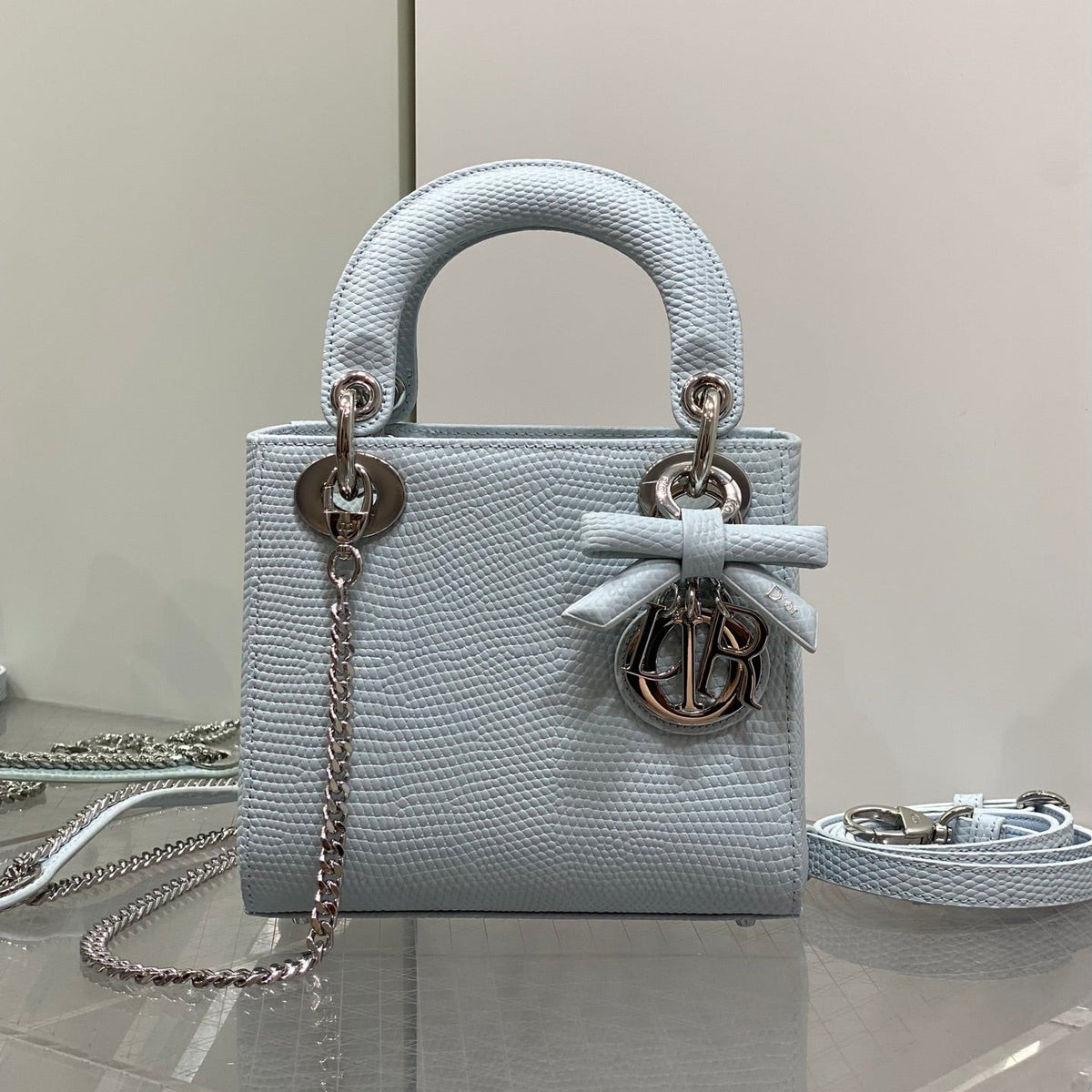 Dior 2026 Lizard Print Lady Dior Bag 17cm Leather 408667