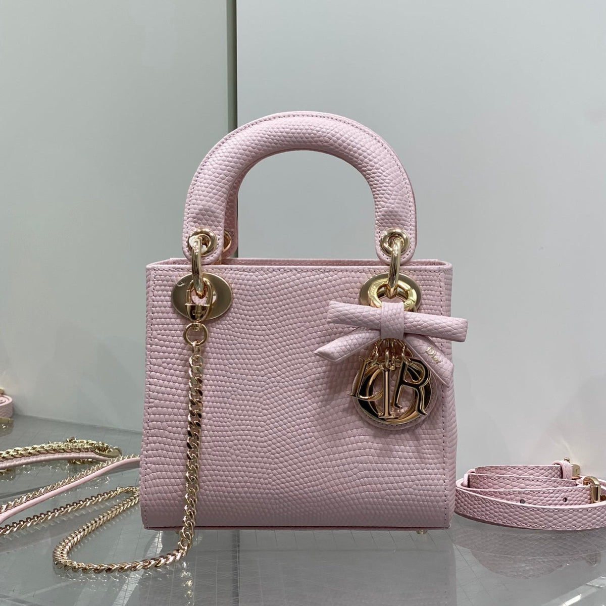 Dior 2026 Lizard Print Lady Dior Bag 17cm Leather 408667