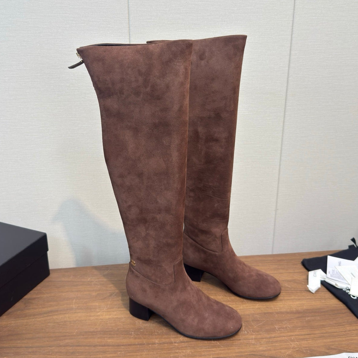 Chanel 2026 Over-The-Knee Boots 60mm Suede Leather