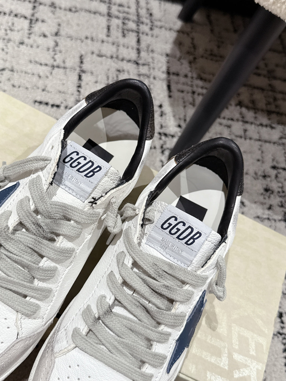 Golden Goose 2025 Star Sneaker Ivory Black mix Blue Cowhide 500614