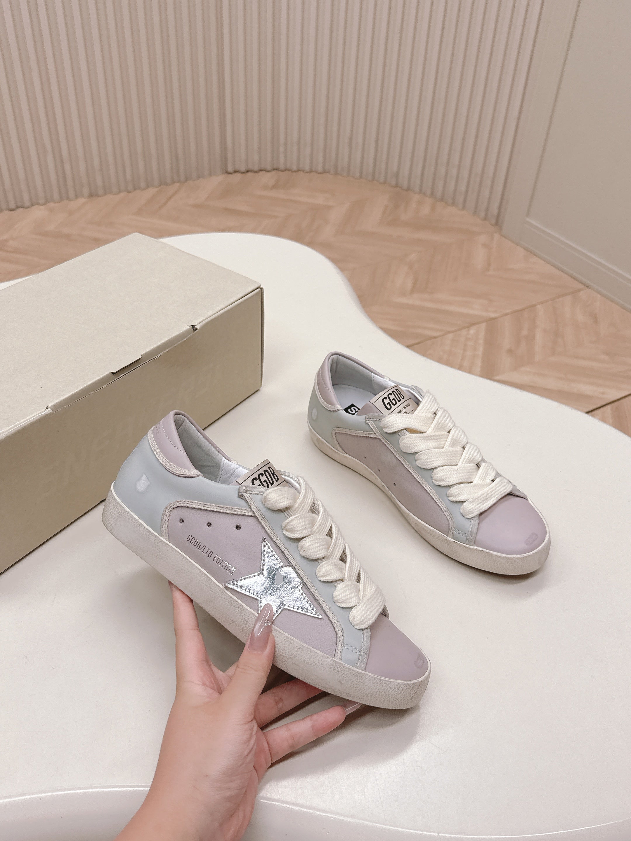 Golden Goose 2025 Sneaker Light Purple Gray mix Silver Cowhide 426916