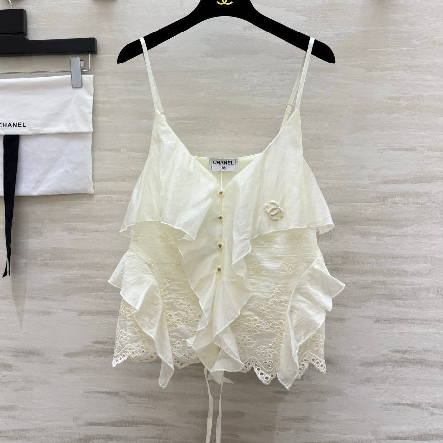 Chanel 2026 Tank Top Cream Cotton 402343