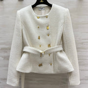 Celine 2026 Tweed Coat White Cashmere And Wool 430360