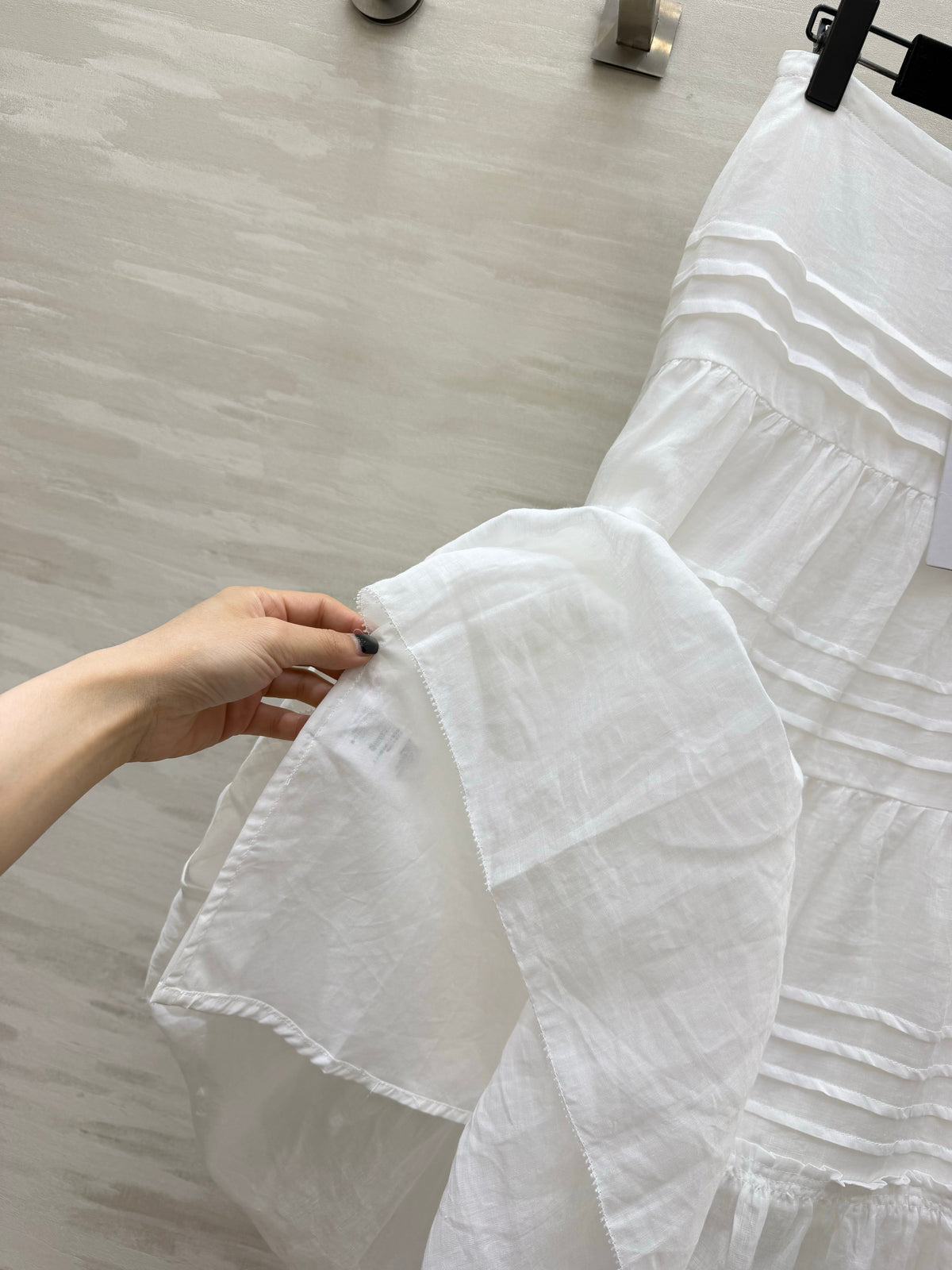 Celine 2026 Long Skirt White Linen Fabric 423411