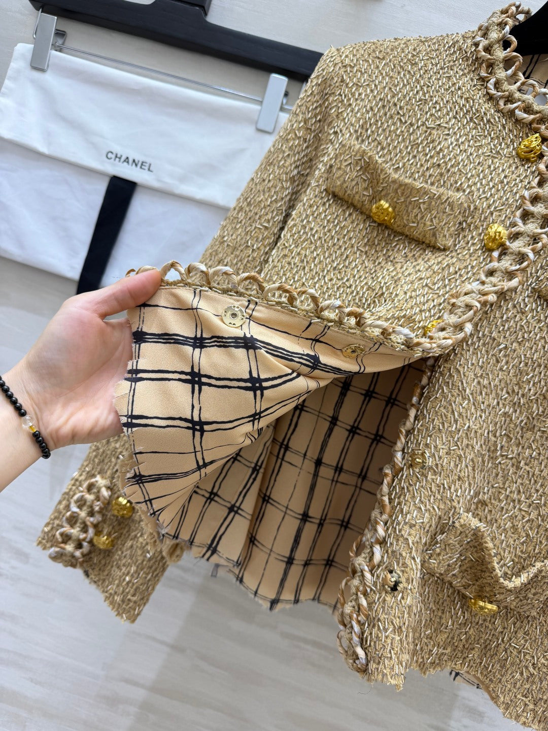 Chanel 2026 Bow Jacket Gold Tweed