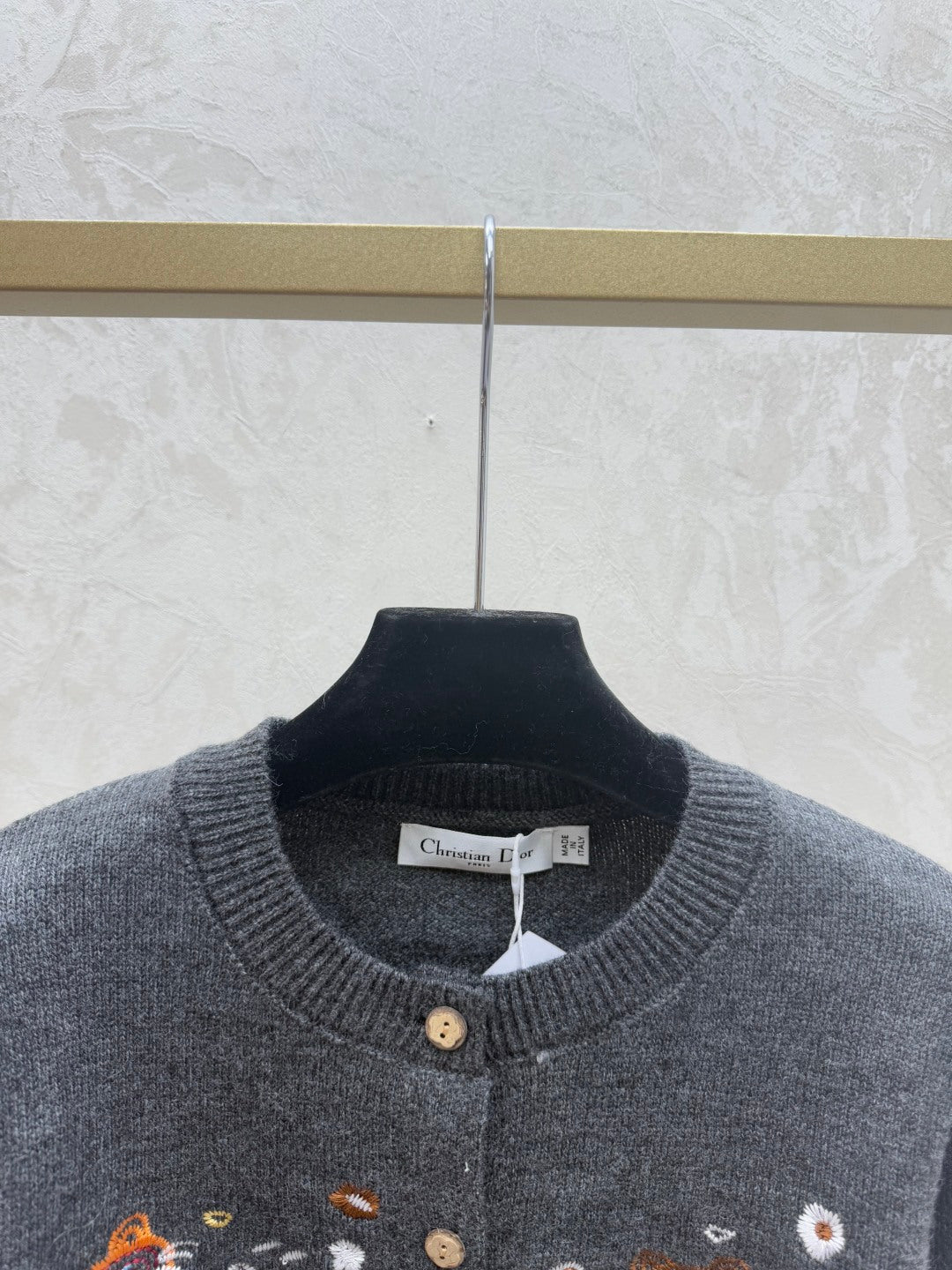 Dior 2025 Cat Print Jacket Black and Gray Wool