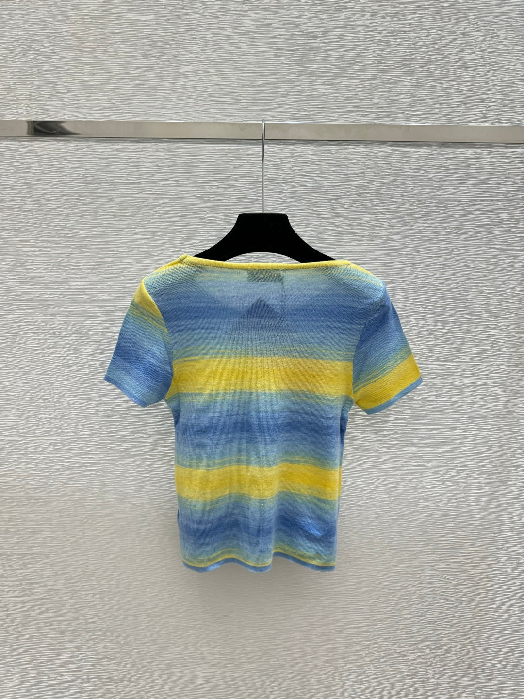 Miumiu 2026 Striped Shirt Yellow Blue and Gray Wool