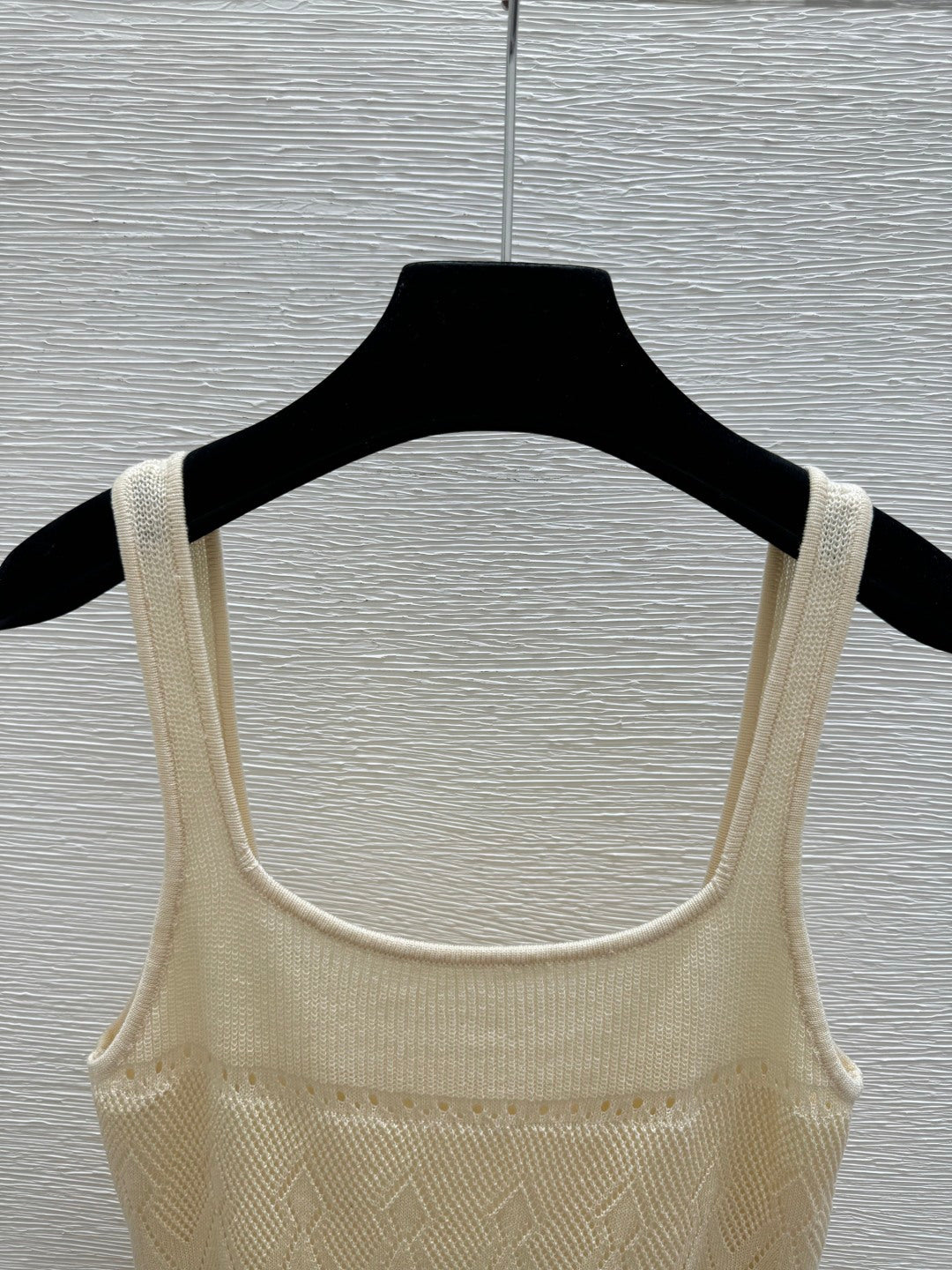Chanel 2026 Round Neck Knitted Suspender Dress Yellow Linen 516040