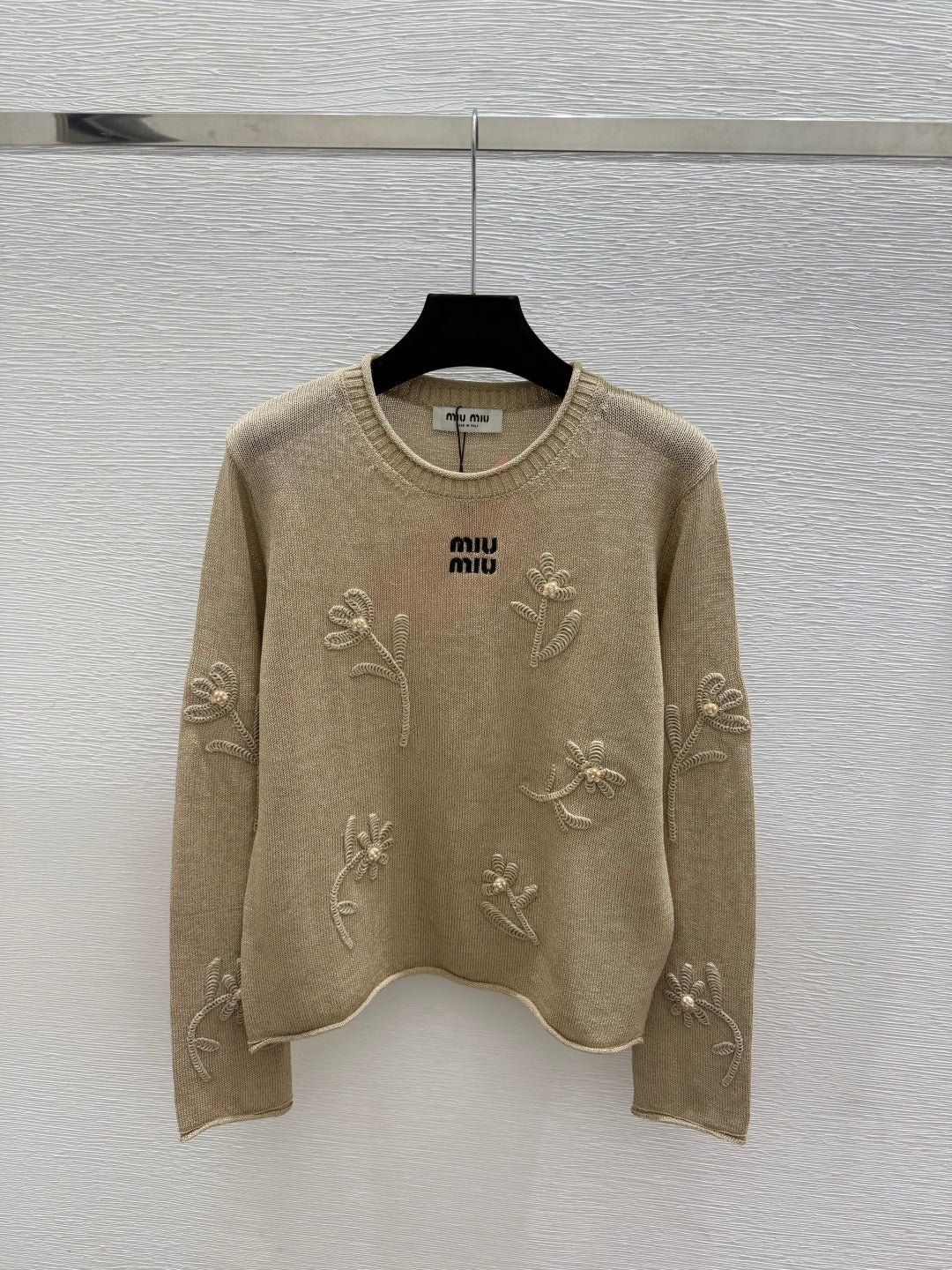 Miumiu 2026 Floral Knitted Long Sleeve Wool 913364