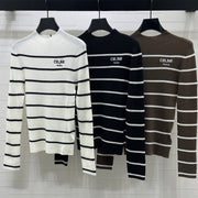 Celine 2026 Striped Long-Sleeved Top Wool 423875