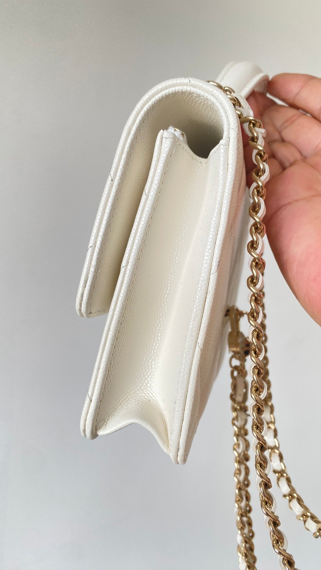 Chanel 25 Bag 18cm White Lambskin