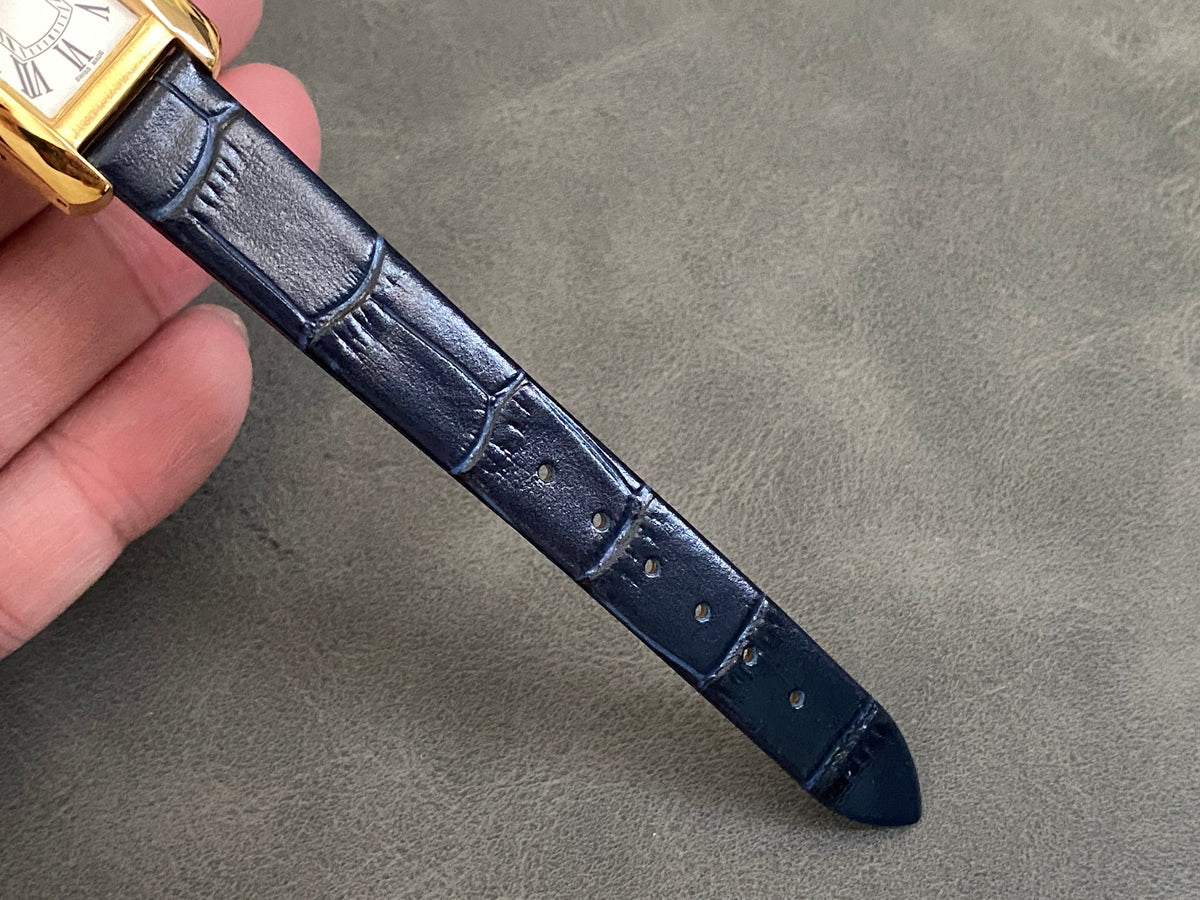 Tank Americane 20mm Gold Case Black Leather Strap