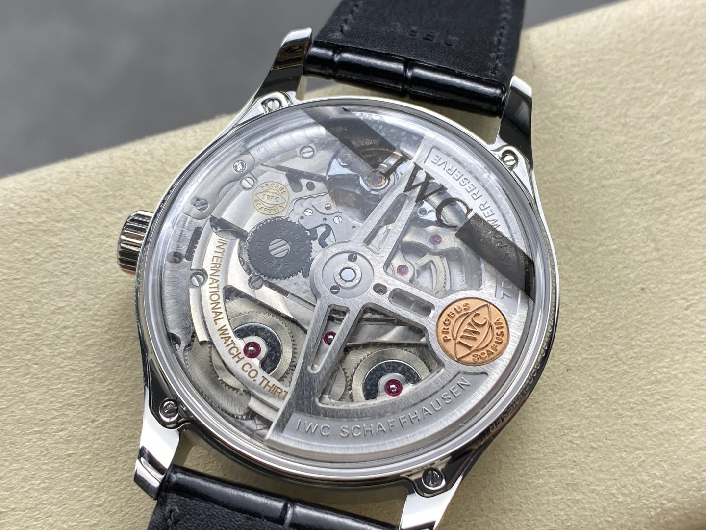 IWC Portuguese 42.4mm Cream Dial Steel Case Black Crocodile Leather Strap