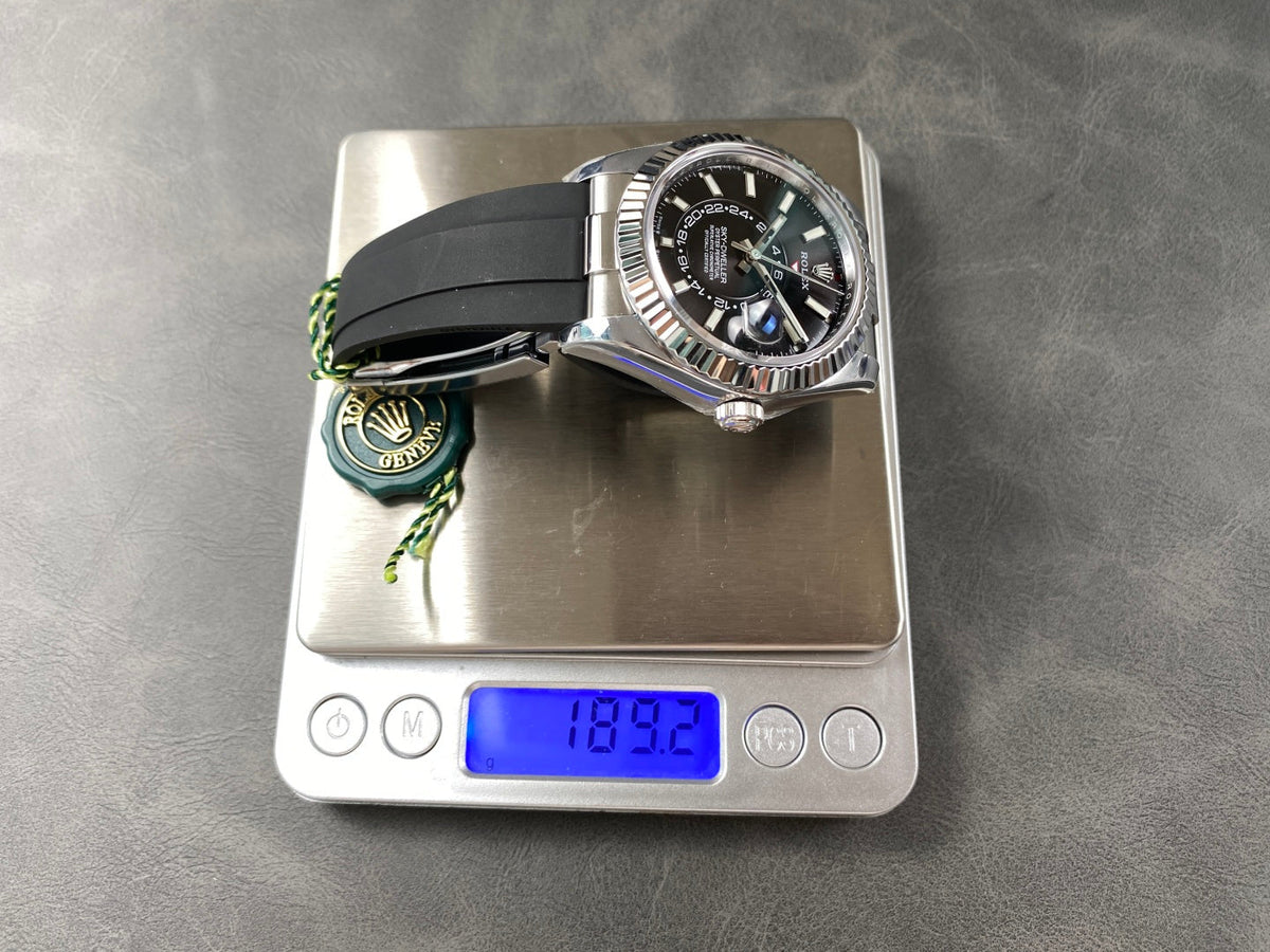 Rolex Sky-Dweller 42mm Stainless Steel Black Dial Rubber Strap