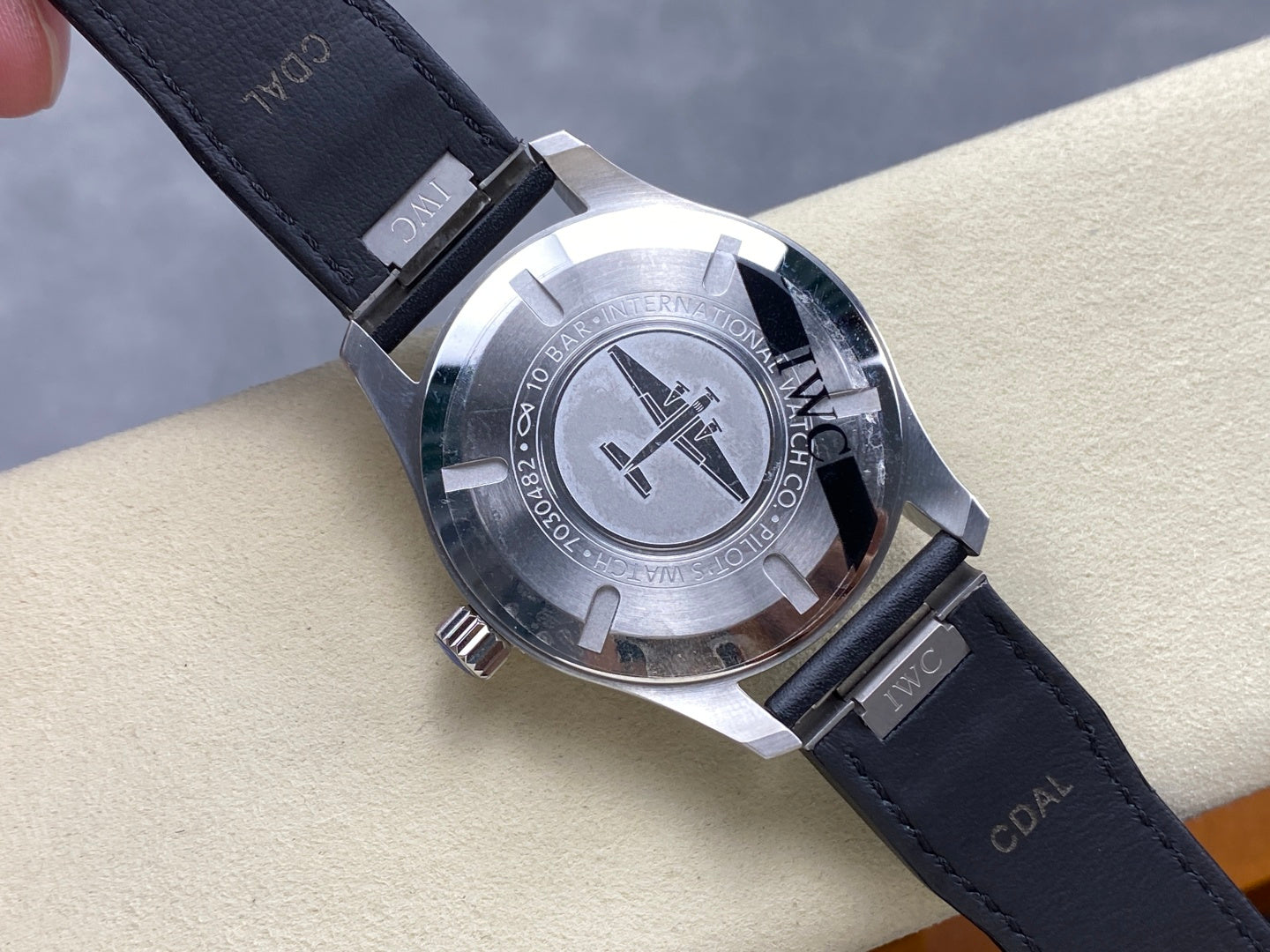 IWC Pilot 40mm Cream Dial Steel Case Black Leather Strap