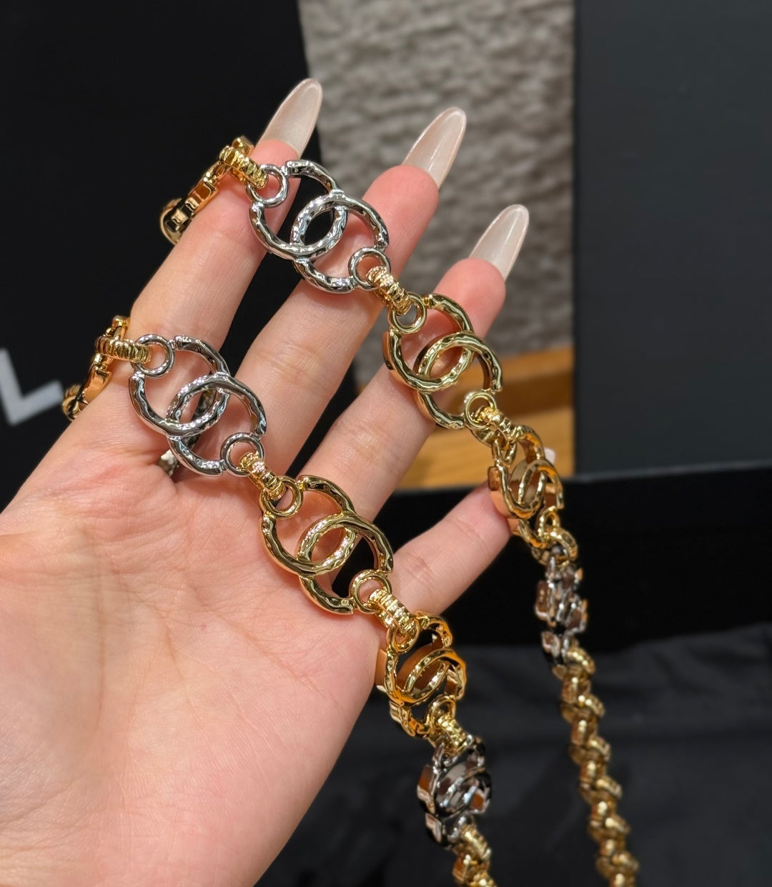 Chanel 2026 Two-Tone Gold Silver Chain Link Belt 209970