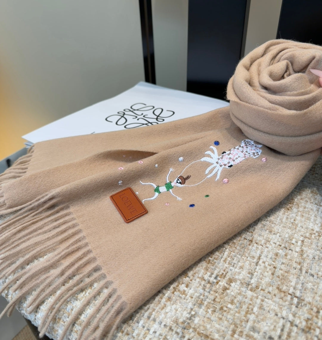Loewe Scarf 180CM Dark Beige Cashmere 959264