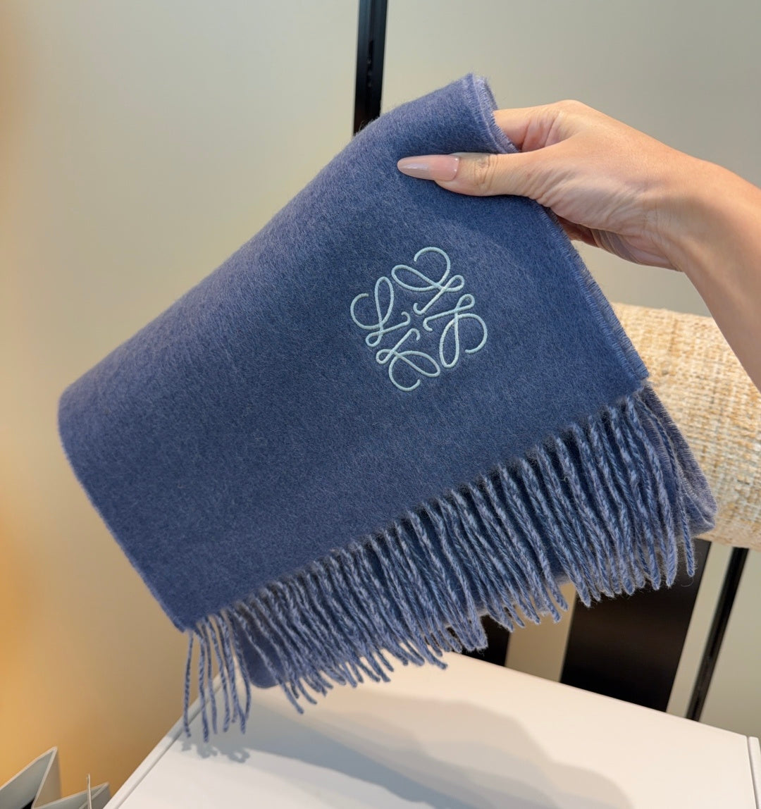 Loewe Scarf 180CM Blue Wool-blend 100130