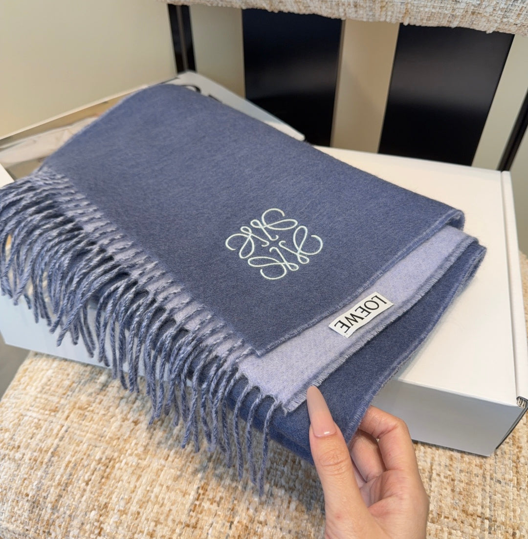 Loewe Scarf 180CM Blue Wool-blend 100130