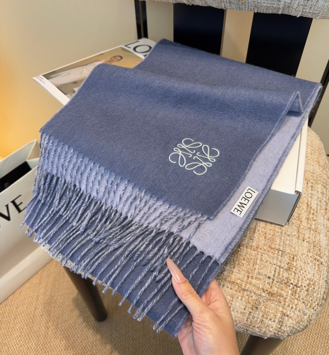 Loewe Scarf 180CM Blue Wool-blend 100130