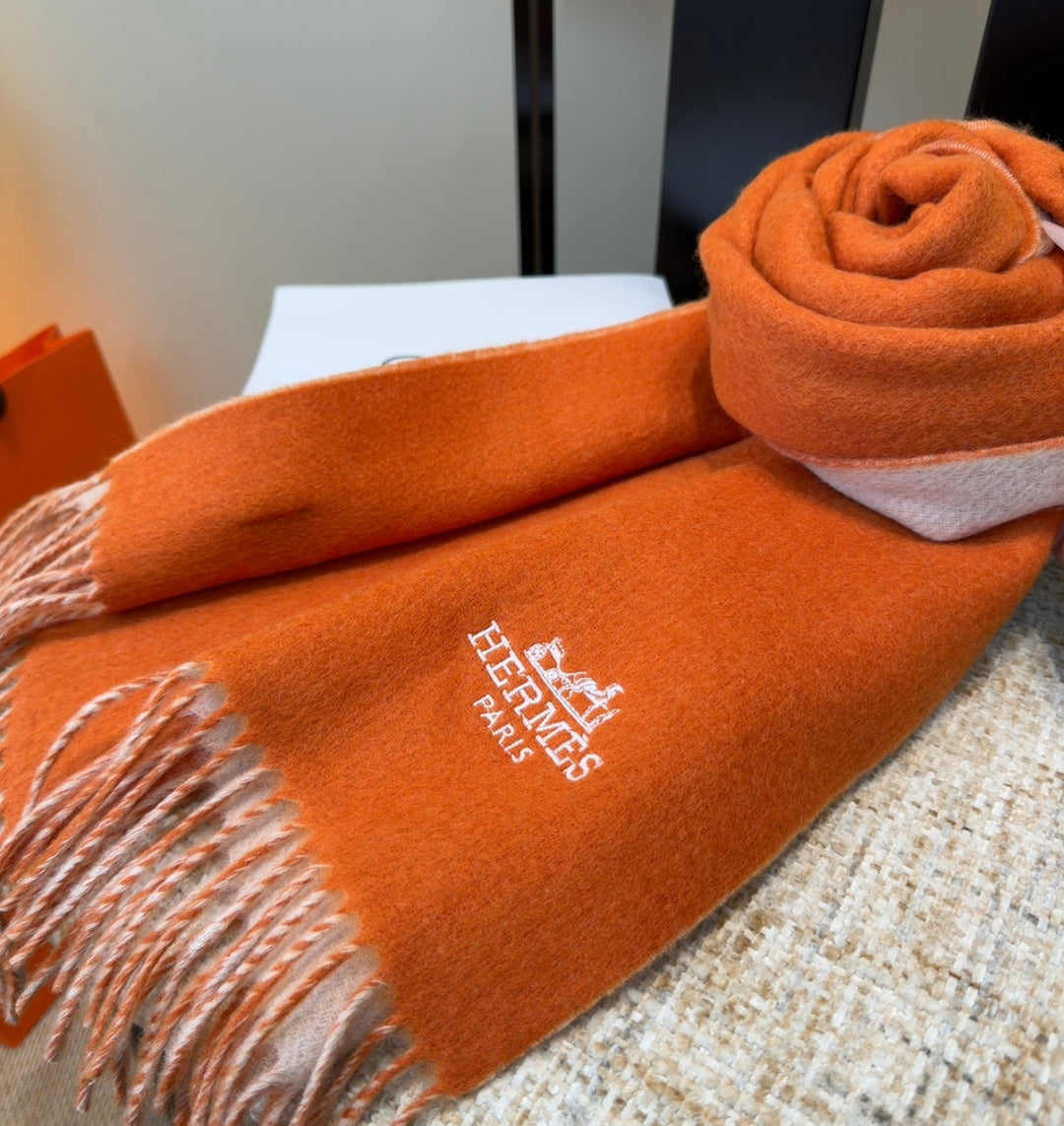 HM Scarf 190 CM Orange Wool 969469