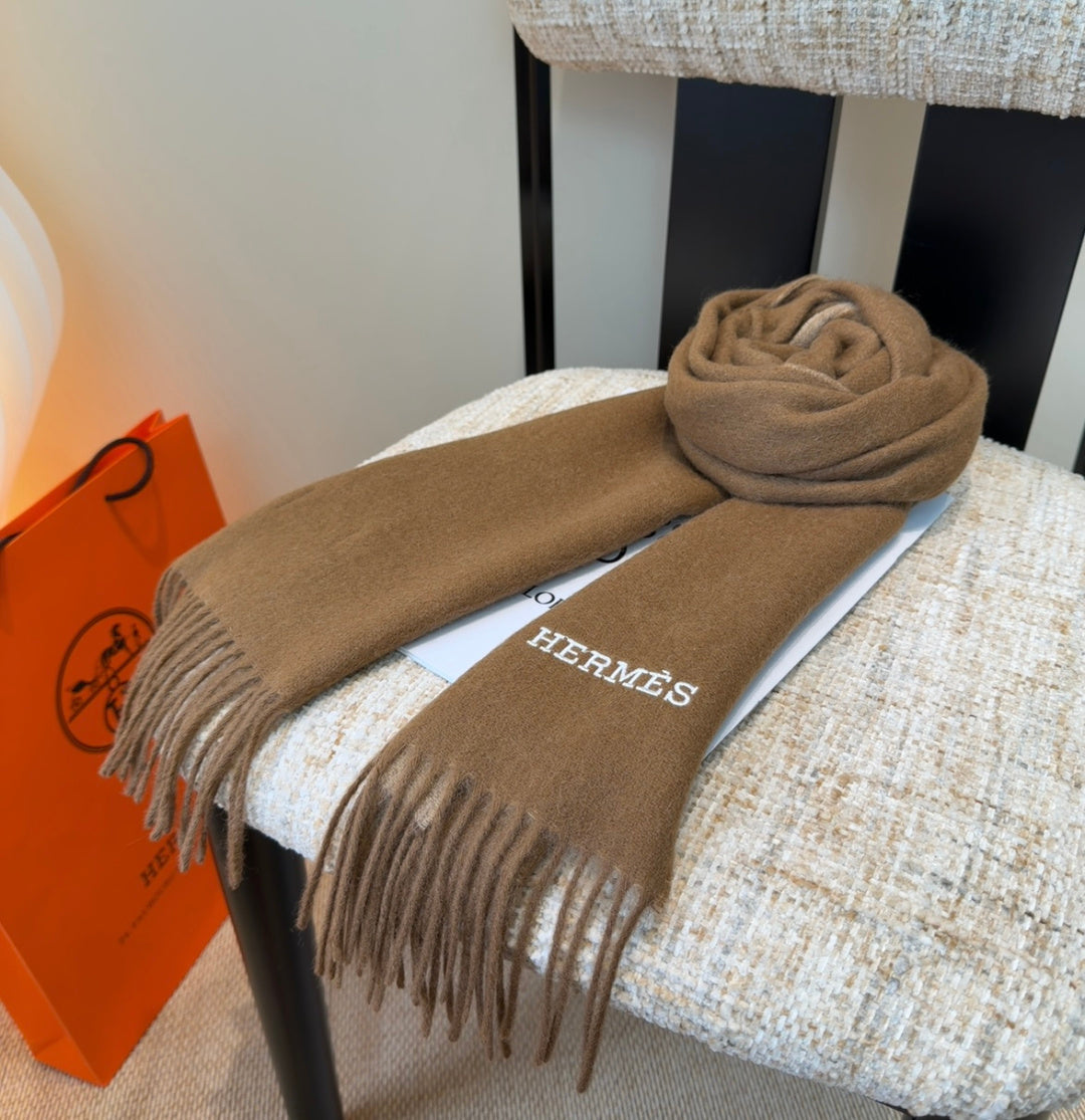 HM Scarf 190 CM Brown Wool 969492