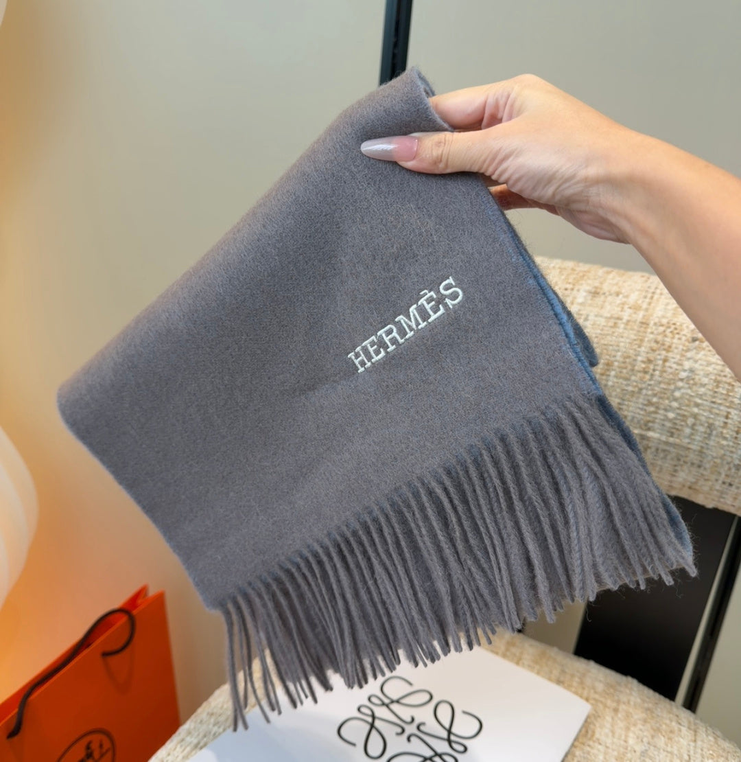 HM Scarf 190 CM Gray Wool 969493